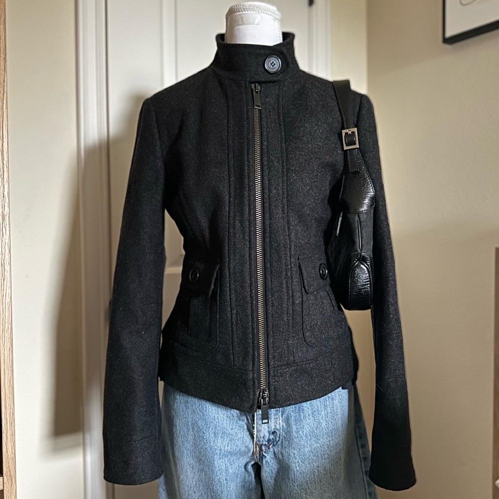 United Colors Of Benetton Grey Black Utility Jacket